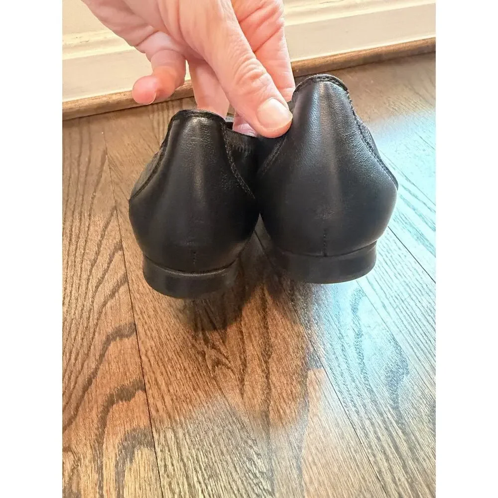 Munro Mila Ballet Flats Black Leather Women's Sz 11M NEW $215